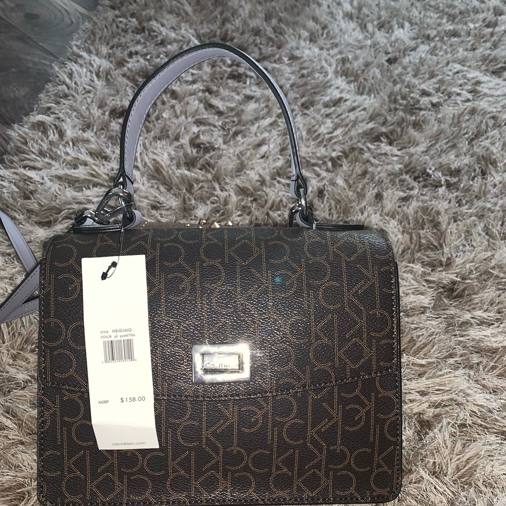 Brown and lilac Calvin Klein Handbag